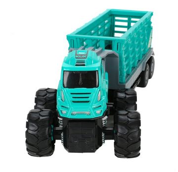 Bubble-Store Spielzeug-LKW Spielzeug LKW mit Anhänger, LKW mit Friktionsantrieb, Zugmaschine + Hänger mit Gatter