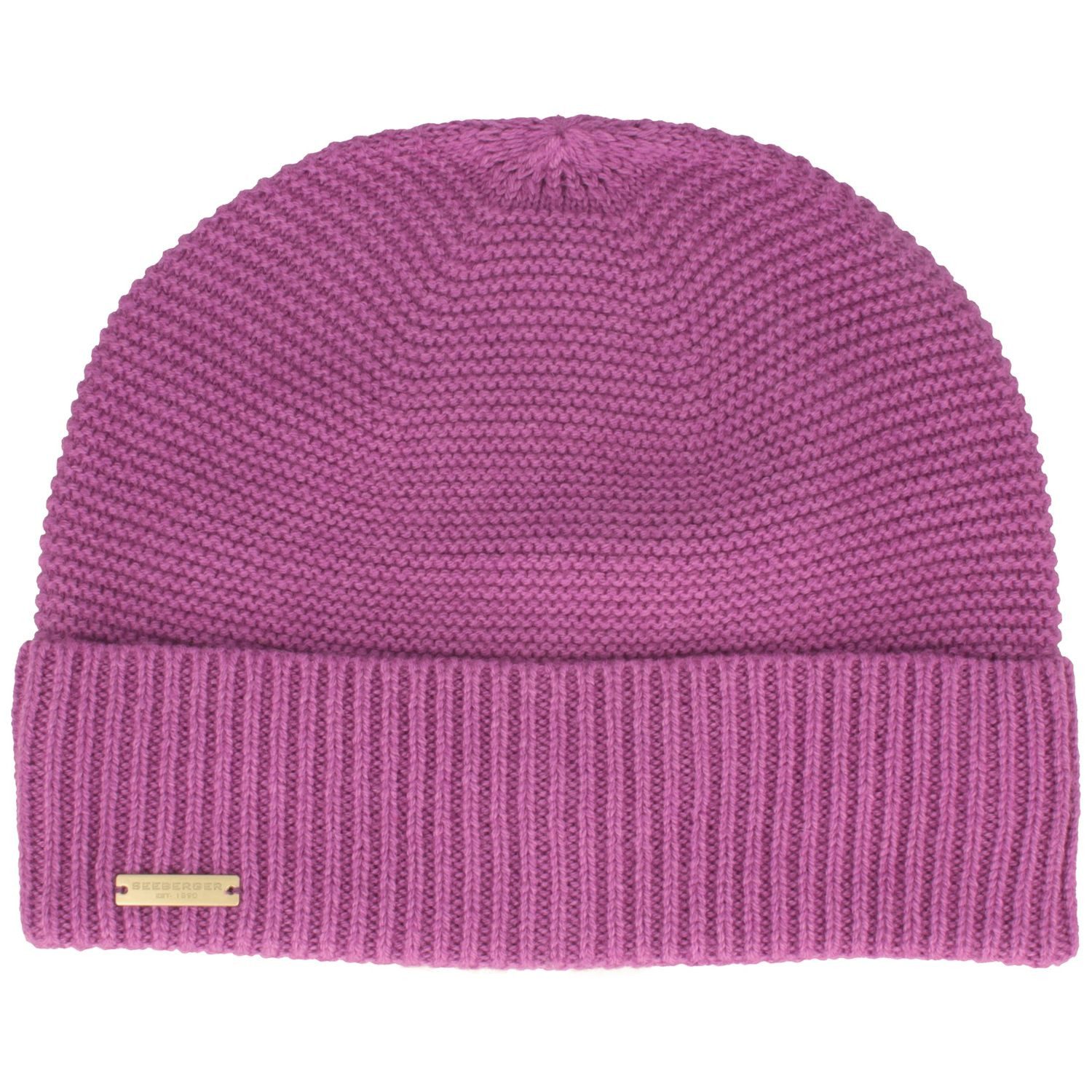 Seeberger Strickmütze Beanie mit Rippstrick-Umschlag