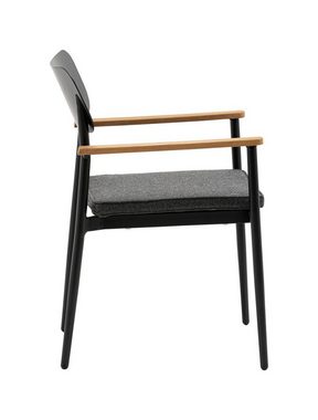 Konway Stapelstuhl DALLAS (4 St), 4x KONWAY® DALLAS Stapelsessel Black Premium Polyrattan Sessel