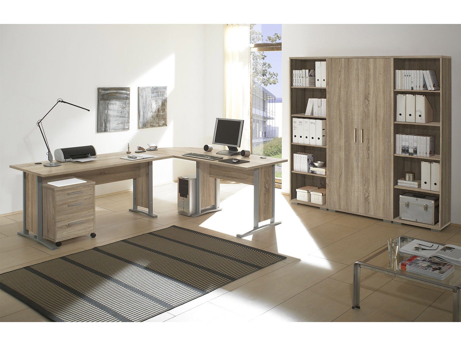 PREISBRECHER Eckschreibtisch Clermont, 220 x 72 x 70 cm (B/H/T)