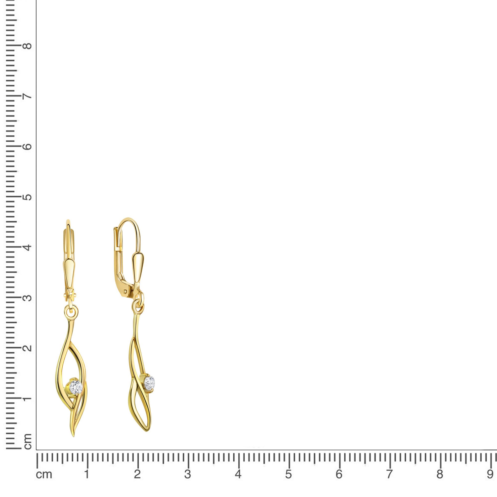 Vivance Paar Ohrhänger 333 Gelbgold glanz Zirkonia günstig online kaufen