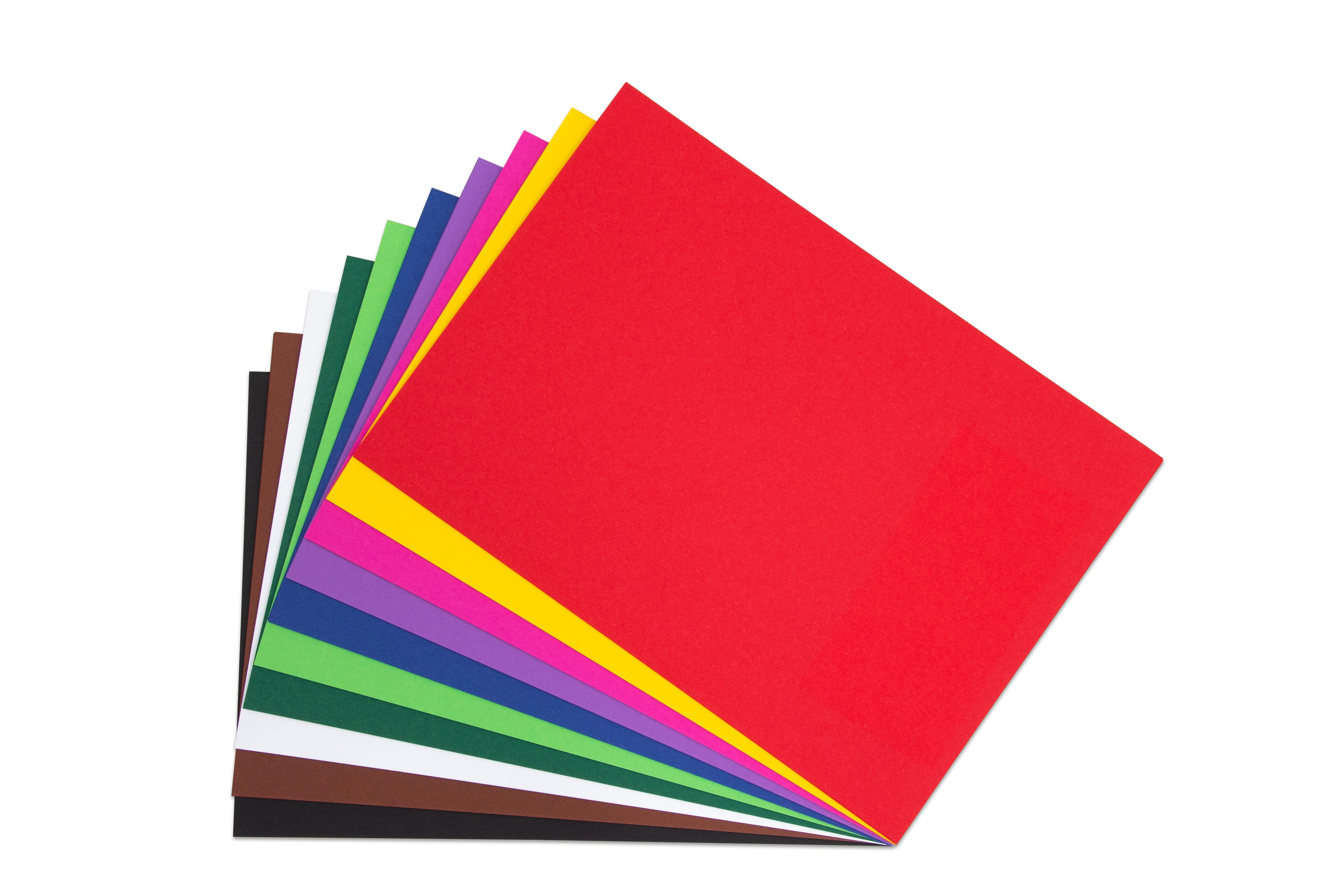 Folia Bastelkartonpapier Tonkarton, 180 g/m², 100 Bogen, 10 Farben