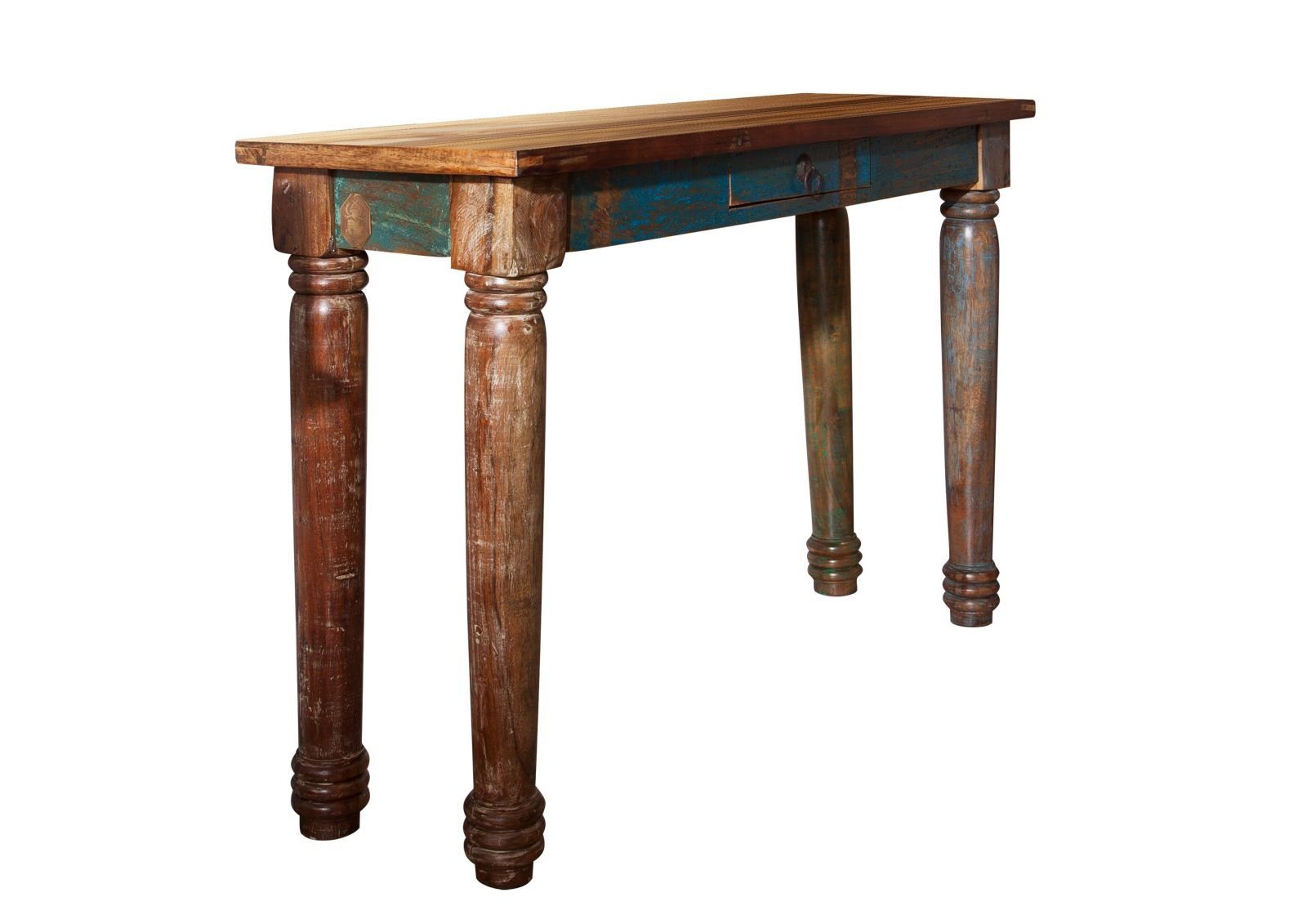 Massivmoebel24 Konsolentisch FABLE (Massivholz, Massivholztisch), Konsolentisch Altholz 120x40x76 mehrfarbig lackiert FABLE #11