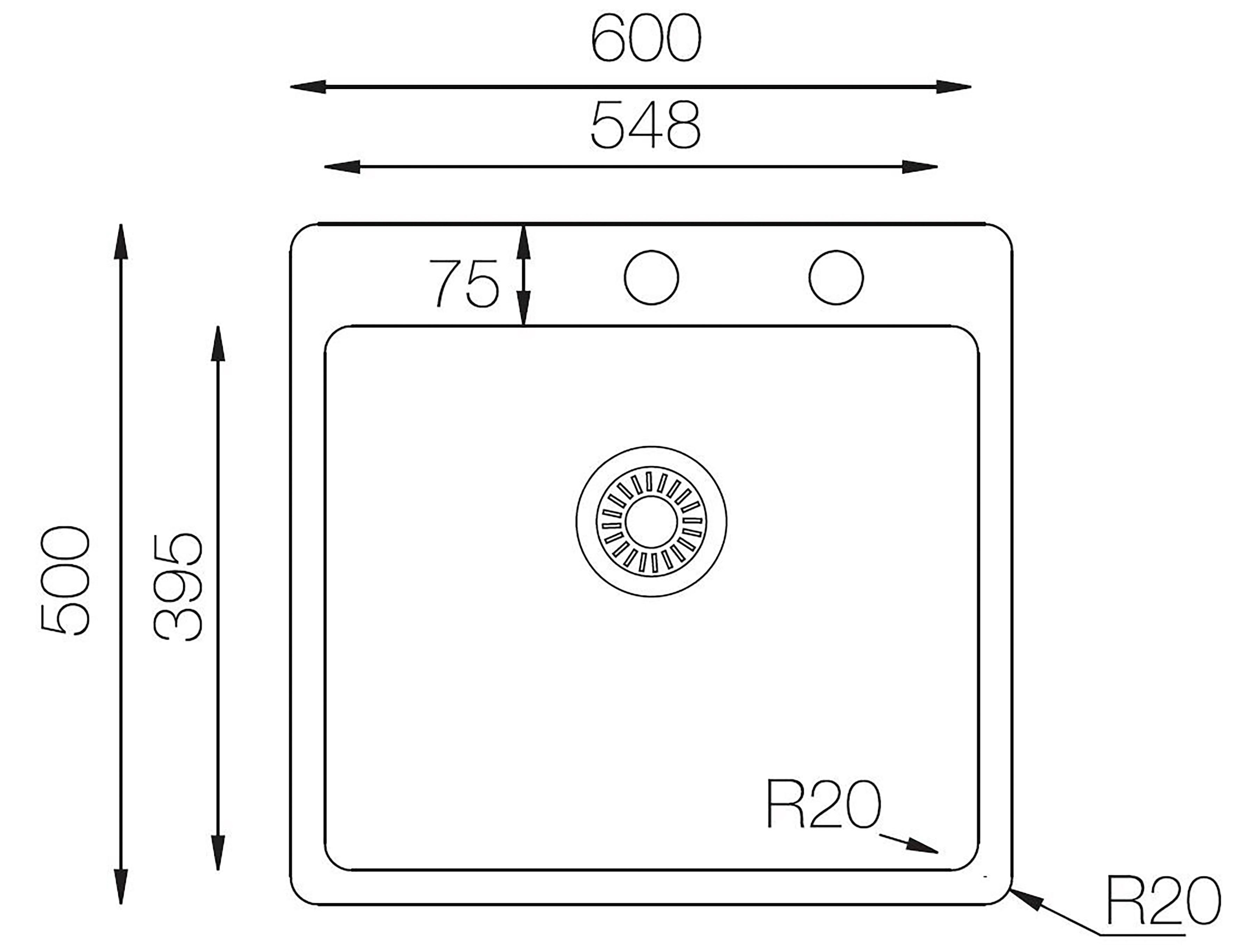 RESPEKTA Einbauspüle, 50/22,5 cm