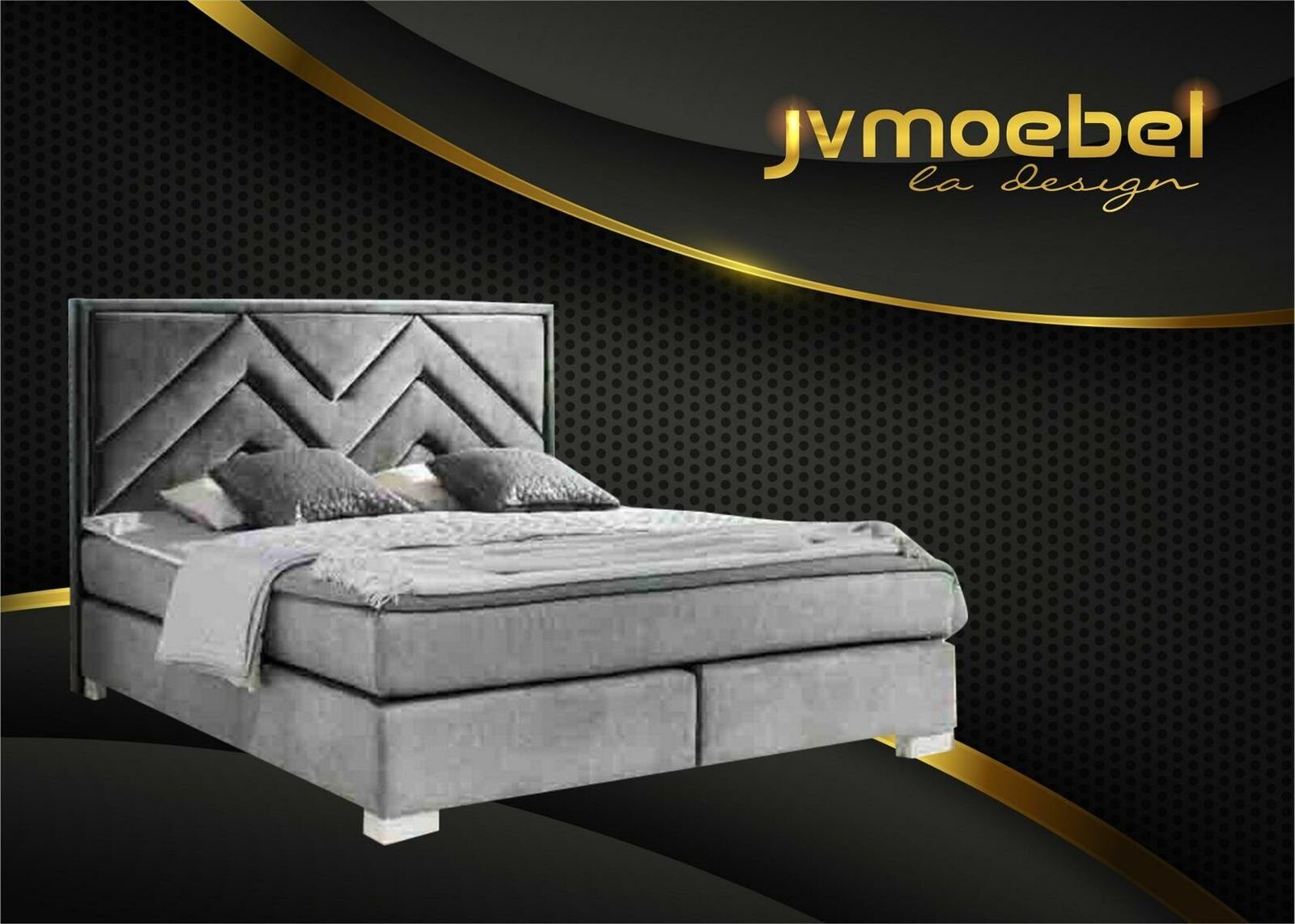 JVmoebel Bett, Bett Textil Schlafzimmer Design Moderne Luxus Betten 160x200 Grau