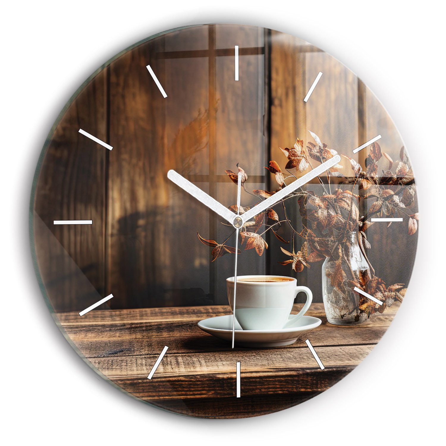 Tulup Wanduhr Glasuhr Kaffeetasse Runde Uhr günstig online kaufen