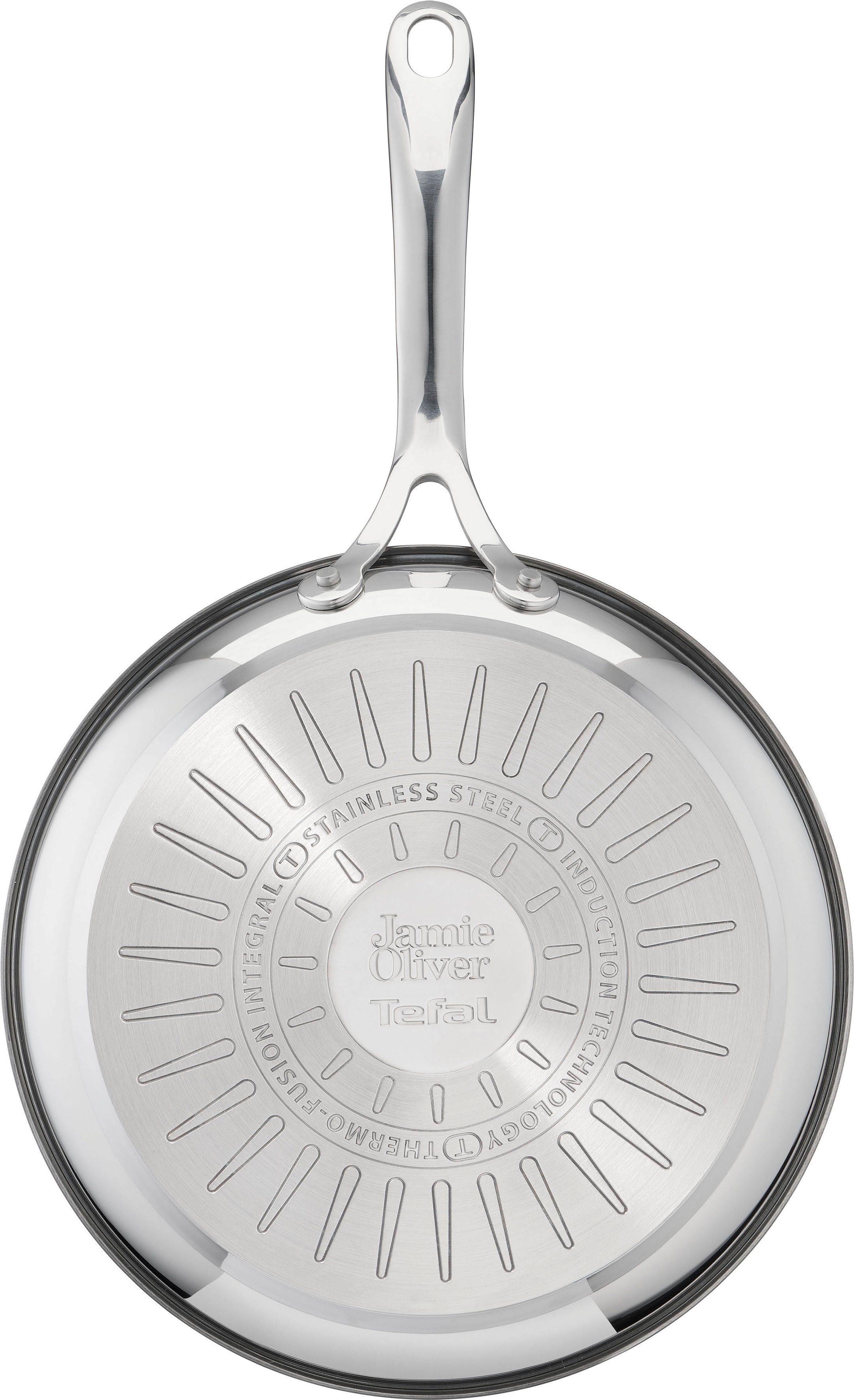 Tefal Pfannen-Set Jamie Oliver Cook Smart, Edelstahl (Set, 2-tlg., Pfannen 24/28 cm), Antihaftversiegelung, Induktion, Thermo-Signal, spülmaschinenfest