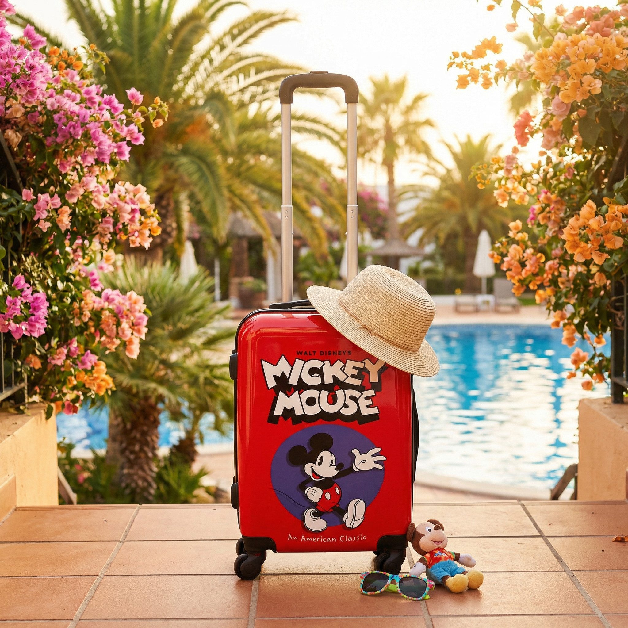 Disney Hartschalen-Trolley Disney Mickey Mouse Trolley Koffer 55x40x20 cm 4 Rollen Zahlenschloss, 4 Rollen