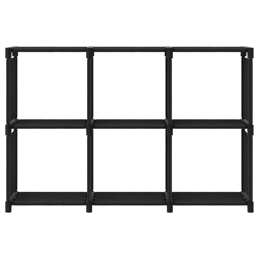 vidaXL Mehrzweckregal 6 Wrfel Würfelregal Mehrzweckregal 6 Fächer Schwarz 103x30x72,5 cm St