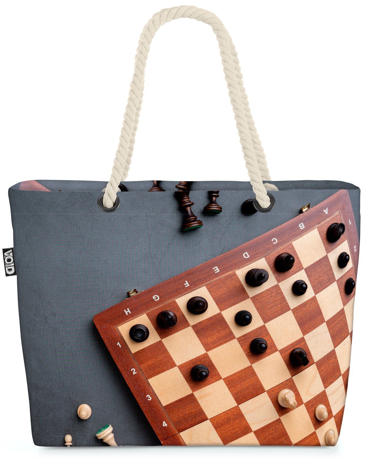VOID Strandtasche (1-tlg), Schach Spiel Brett Schach Spiel Brett Schachspiel Schachbrett Figuren