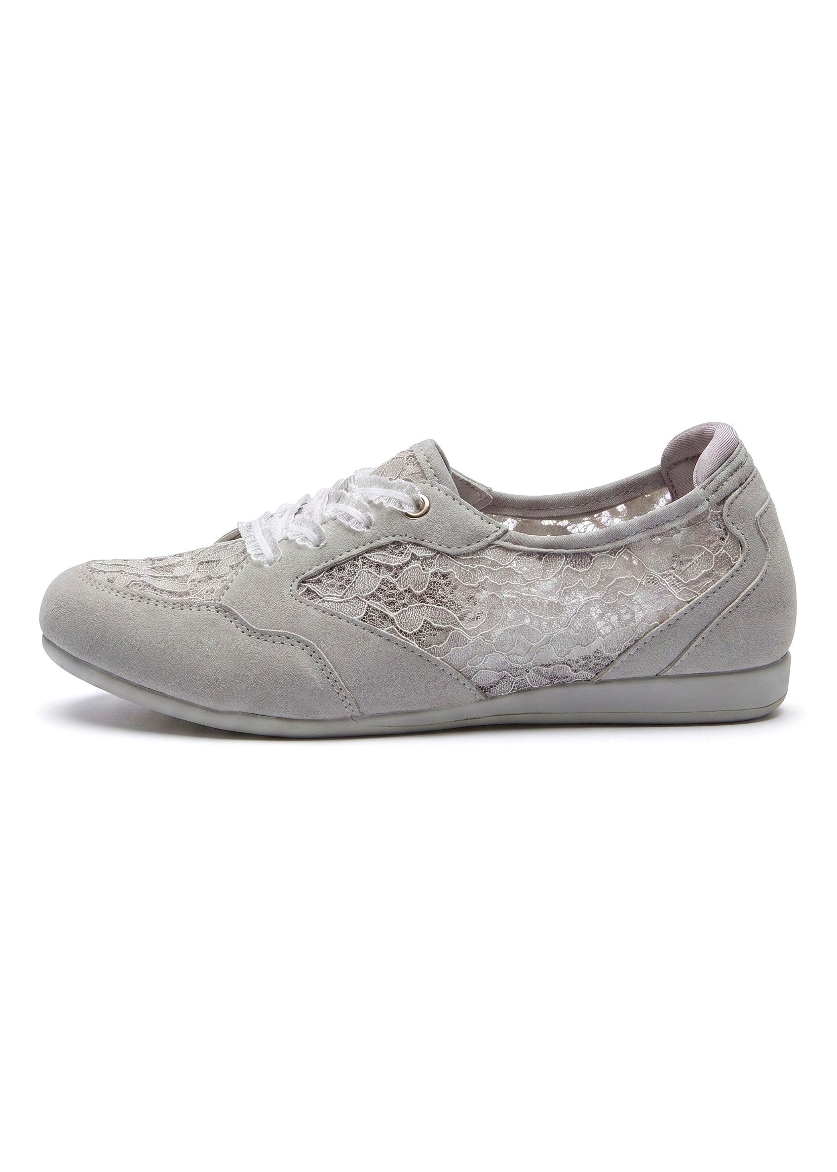Vivance by Lascana Freizeitschuh, Halbschuh, Ballerina, Slip-On-Sneaker, Sneaker NEU mit eleganten Spitzeneinsätzen VEGAN
