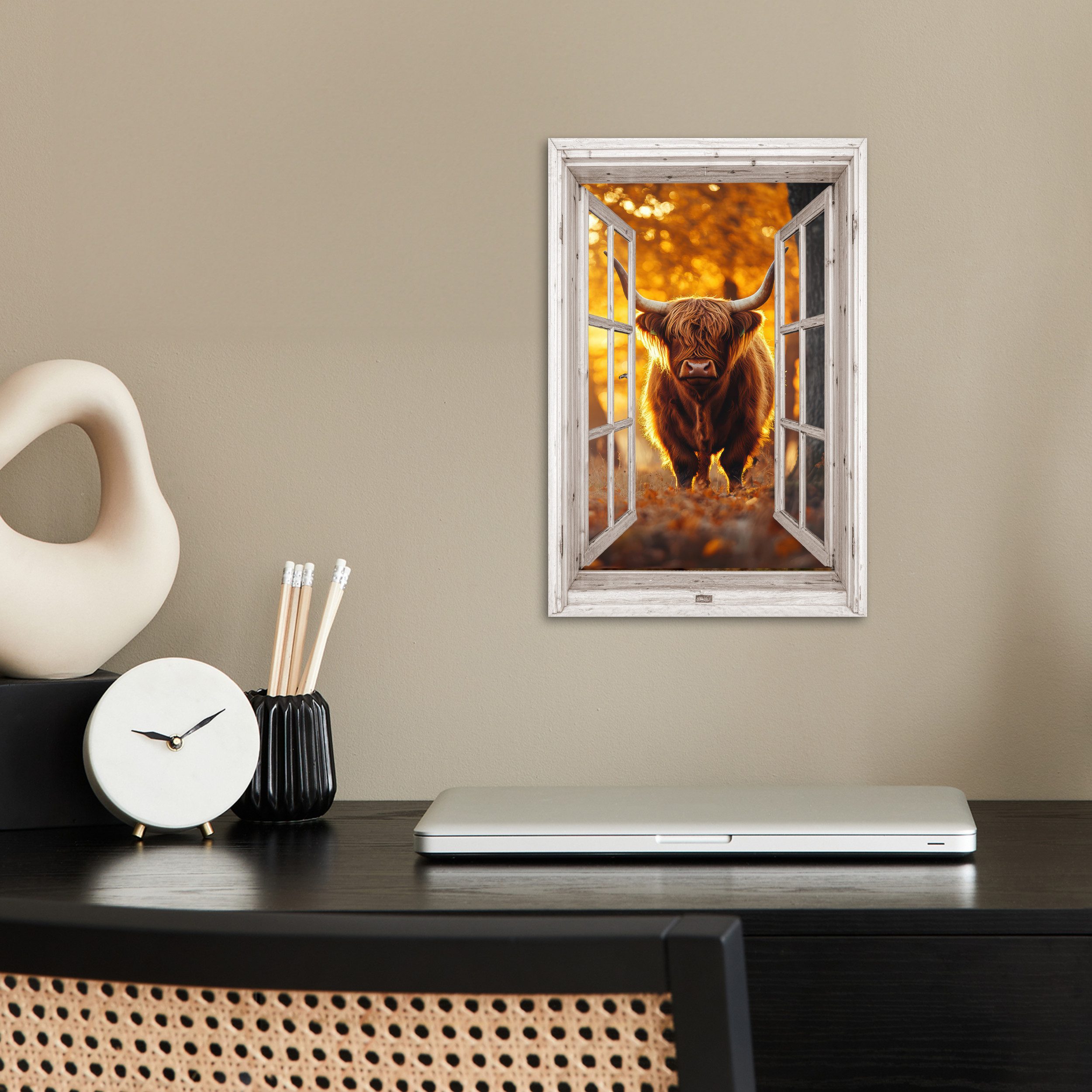 MuchoWow Poster Schottische Highlander - Wald günstig online kaufen