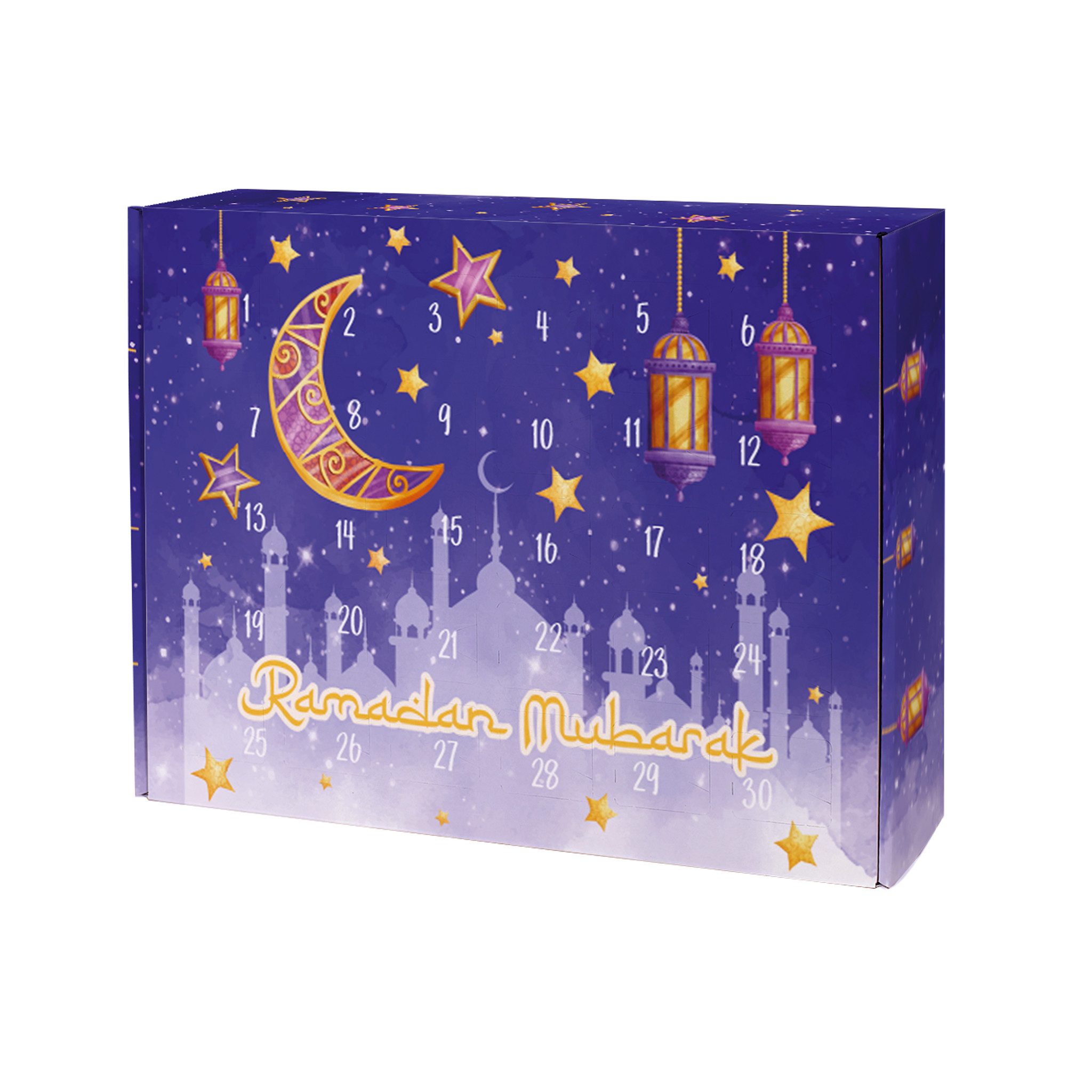 Herz & Heim Kalender zum Selbstbasteln zu Ramadan - DIY Ramadankalender zum Befüllen, mit 30 Fächern, viele Motive