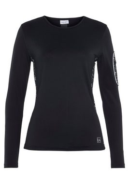 LASCANA ACTIVE Laufshirt -Langarmshirt mit reflektierendem Print und praktischer Armtasche
