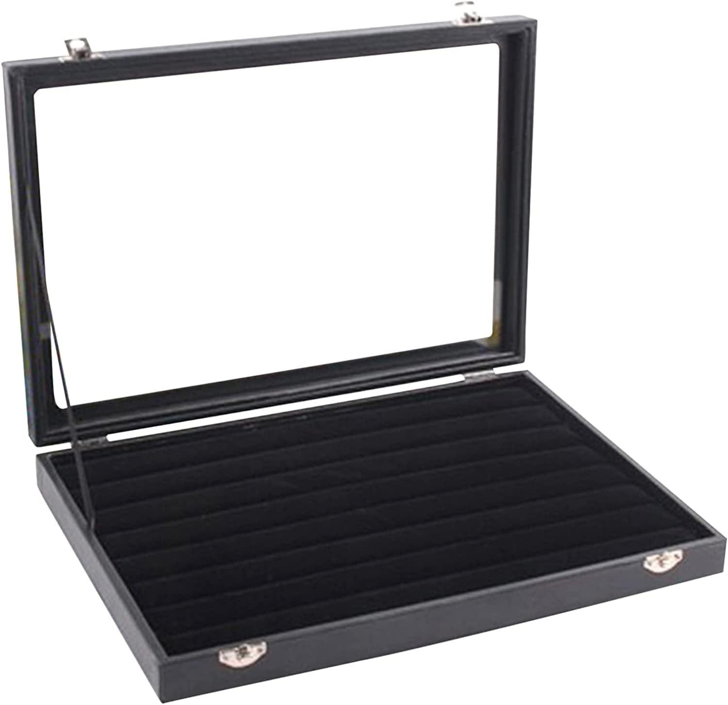 PIQIUQIU Schmuckkasten Ring Schmuckkästchen kasten -Aufbewahrungsbox, Glasabdeckung (Elegante Schmuckbox mit Glasabdeckung., Schmuckaufbewahrung für verschieden – Bild 4 von 5