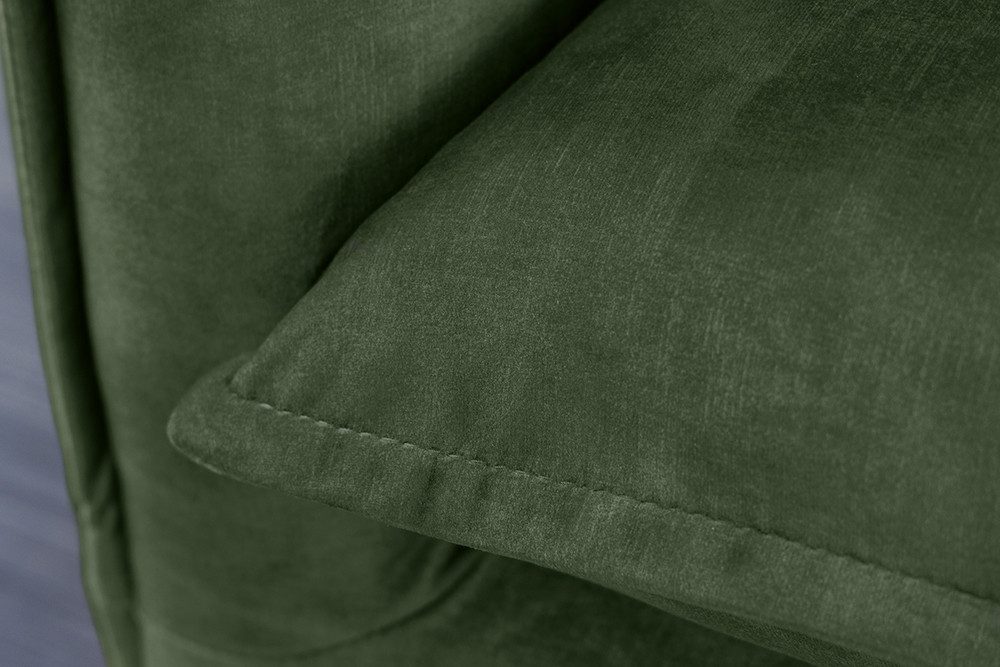 riess-ambiente 3-Sitzer HEAVEN 210cm dunkelgrün · Hussensofa mit Kissen und abnehmbaren Bezug, Einzelartikel 1 Teile, Wohnzimmer-Couch · Samt-Bezug · Federkern- – Bild 4 von 5