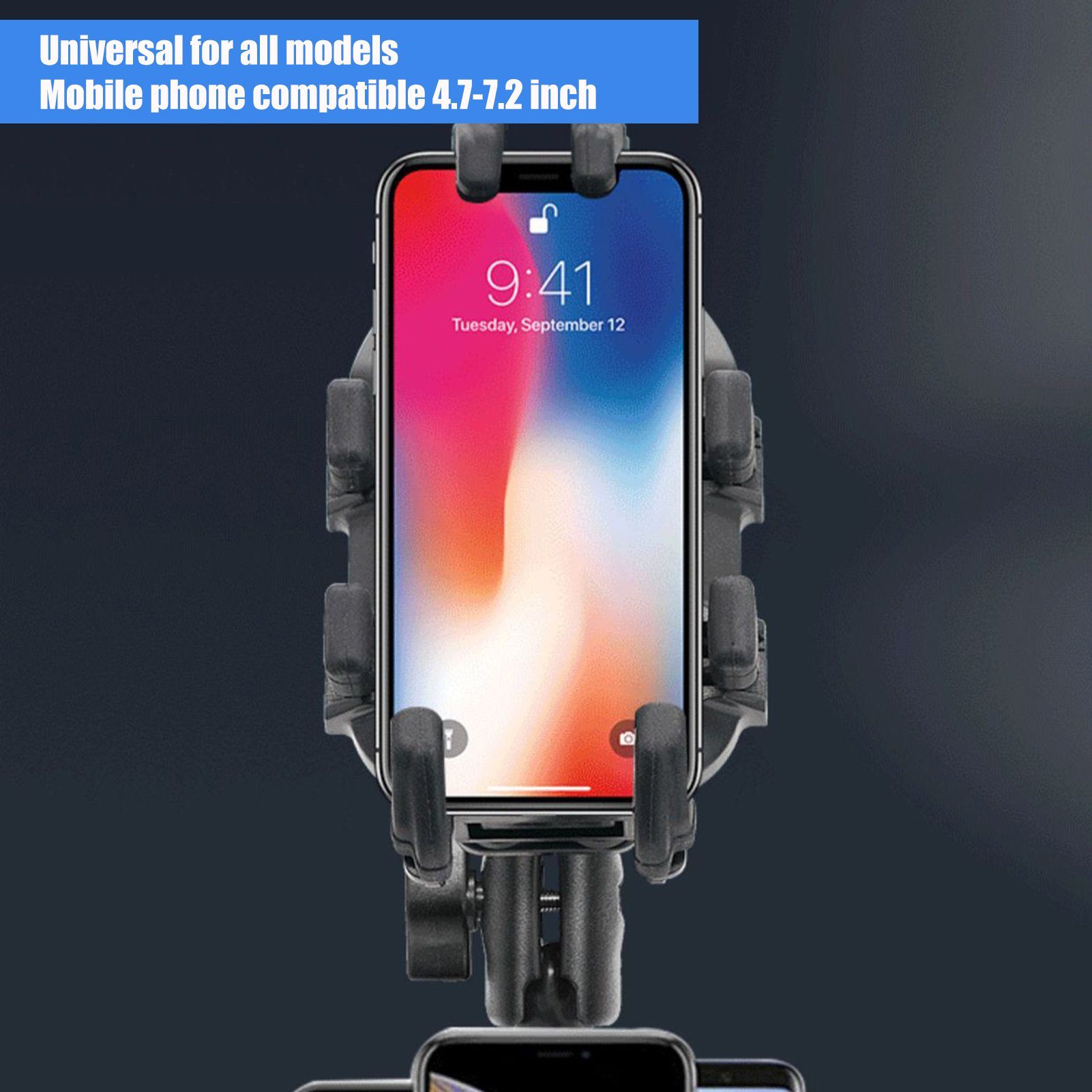 Drehbar Zoll Smartphone Rutaqian Handy-Halterung, (1) 4.7-7.2 Motorrad Handy Halterung mit für 360°