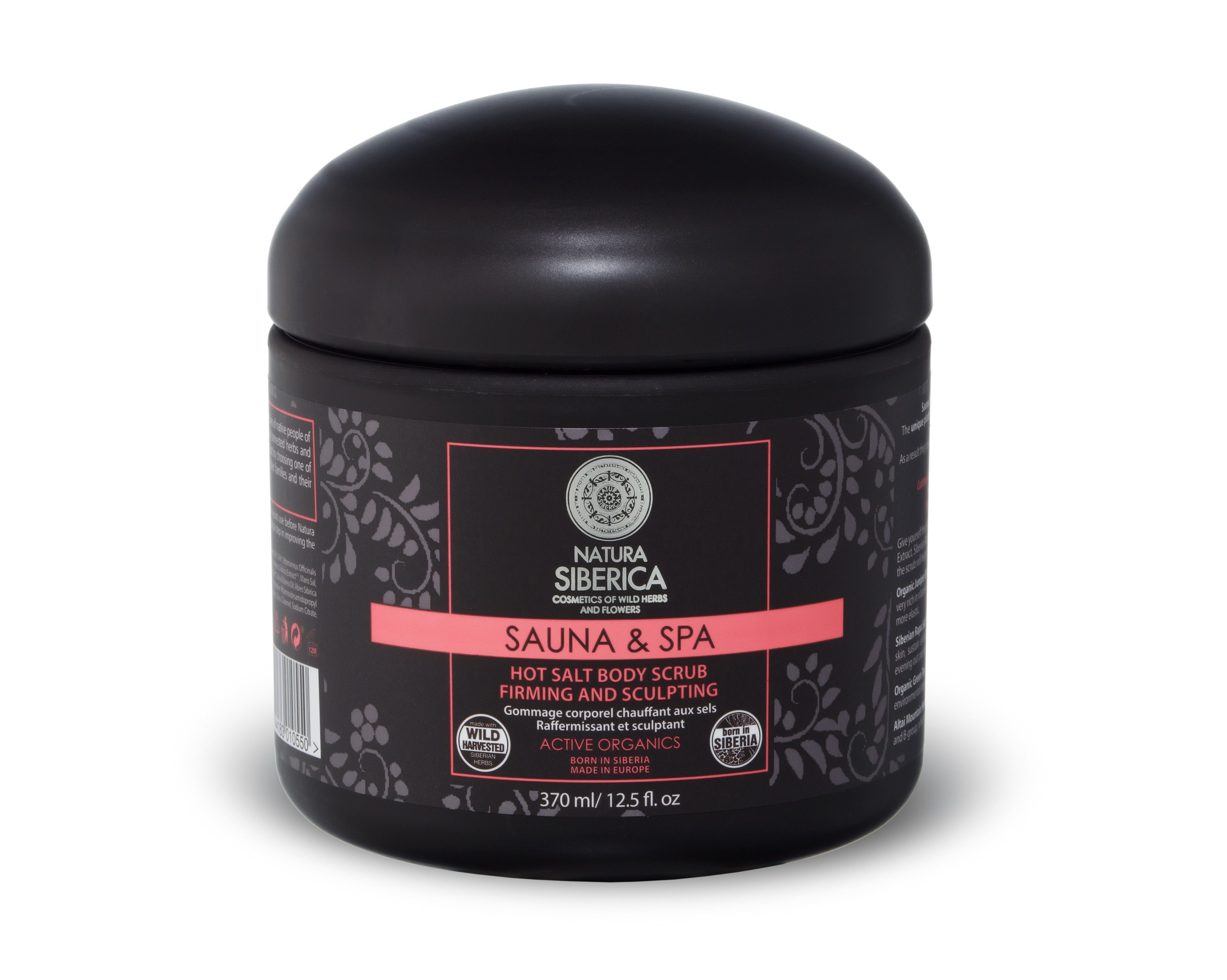 Natura Siberica Körperpeeling Sauna & Spa Hot Salt Body Scrub 370 ml – Straffendes Körperpeeling