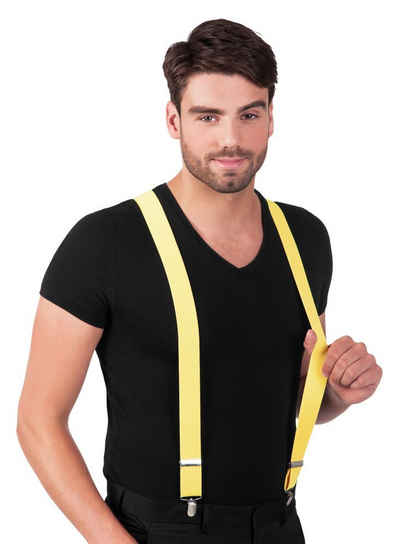 Boland Kostüm Hosenträger neon-gelb, Farbenfrohes Accessoire für Verkleidungen