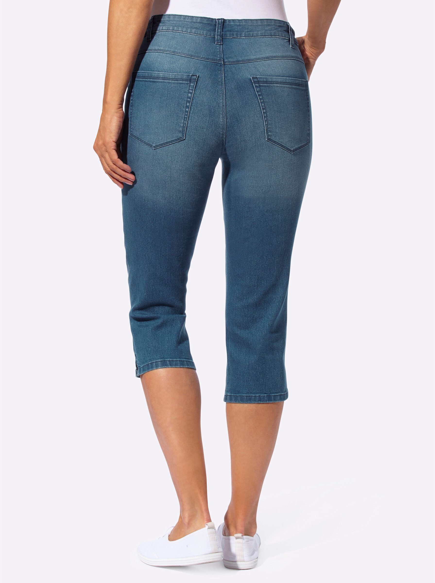 Sieh an! Jeansshorts Capri-Jeans leicht vertieft