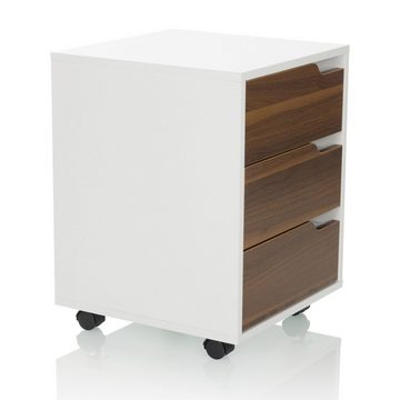 hjh OFFICE Rollcontainer Rollcontainer ORGANISER I, Aktenschrank Schreibtisch mit Schubladen, Büro Kommode mit Rollen