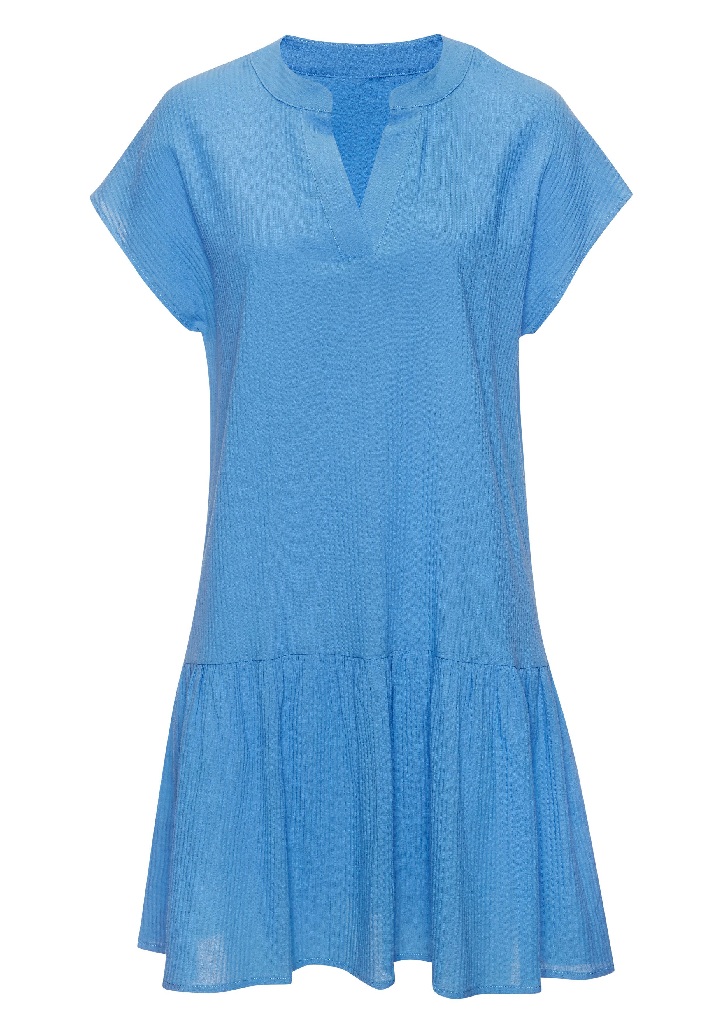 Vivance Blusenkleid aus strukturierter Ware mit Volant lockeres Tunikakleid, Sommerkleid, Strandkleid, Basic. € 34,99