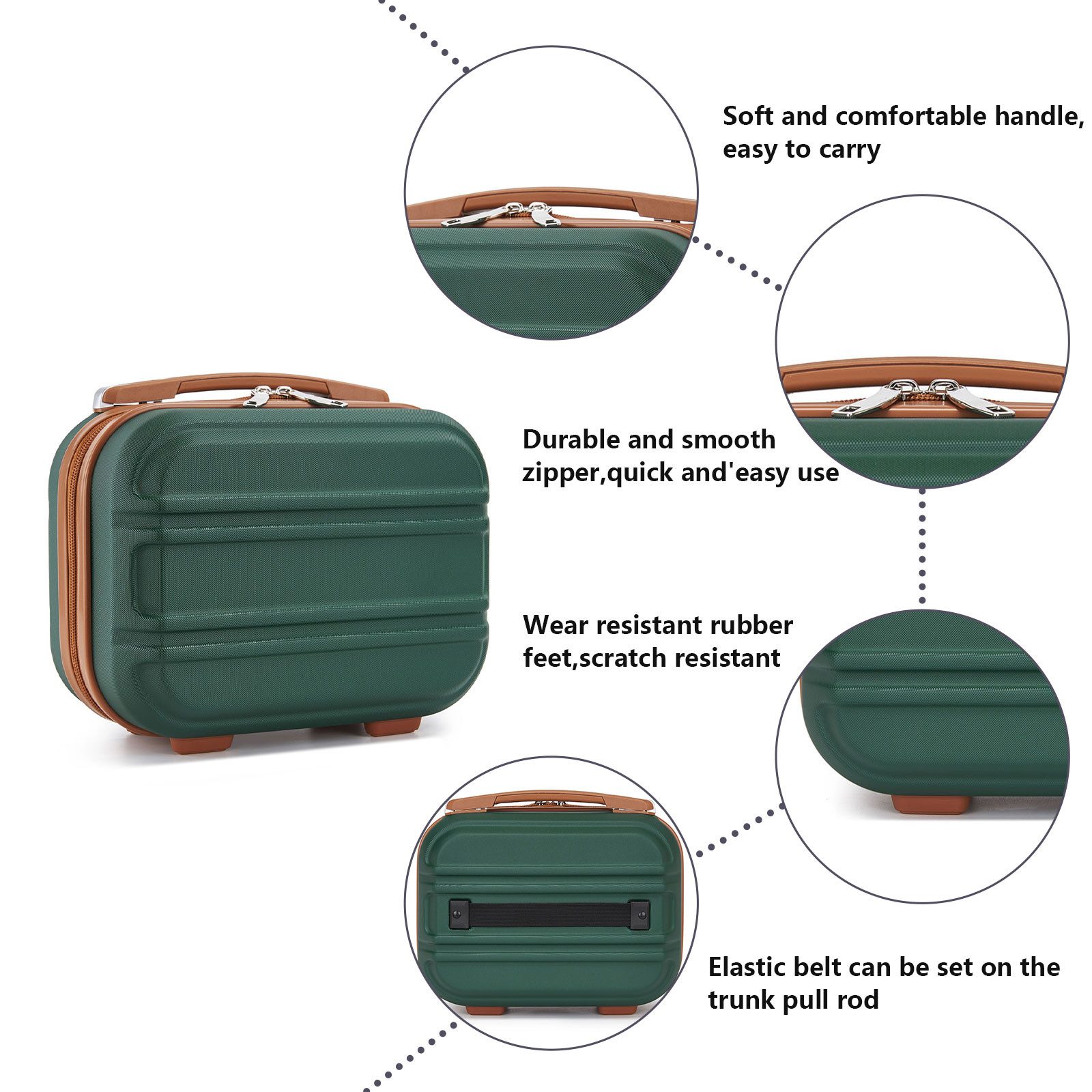 KONO Hartschalen-Trolley mit TSA-Schloss - Reisekoffer und Rollkoffer in einem