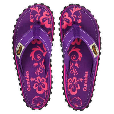 Gumbies Original Kids in Purple Hibiscus T-Strap-Zehentrenner aus recycelten Materialien »in farbenfrohen Designs«