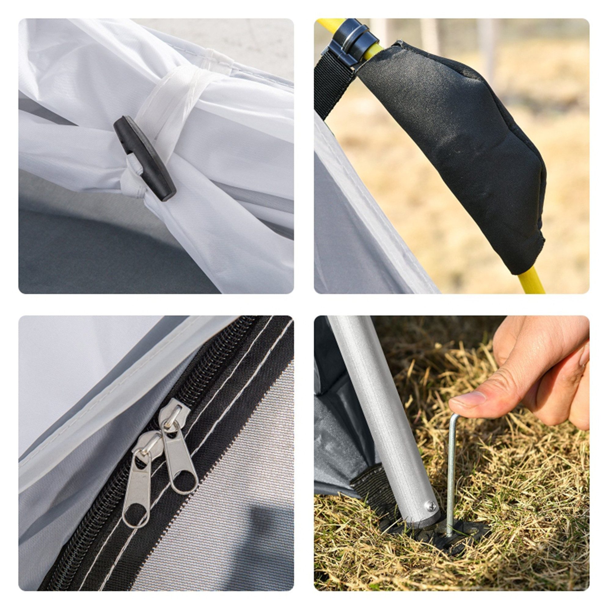 MC Star Kuppelzelt für 4 Personen leicht, stabil wasserdicht UV 50+ Pop Up Campingzelt, (mit Haken Tür Fenster, Bodenplane Familienzelt mit 1000mm Wassersäule Zelt für Camping Reise Trekking Garten)