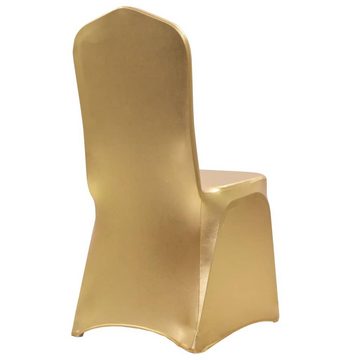 Stuhlhusse 6 Stk Stretch-Stuhlhussen Golden Stuhlbezug, vidaXL