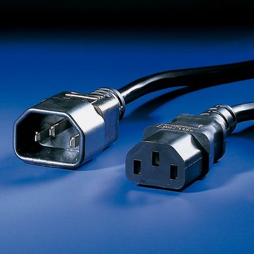 Bachmann Kaltgeräte Kabel C13-C14 Stromkabel, IEC320 C14, Kaltgeräte, 10A Männlich (Stecker), IEC320 C13, Kaltgeräte, 10A Weiblich (Buchse) (100.0 cm)