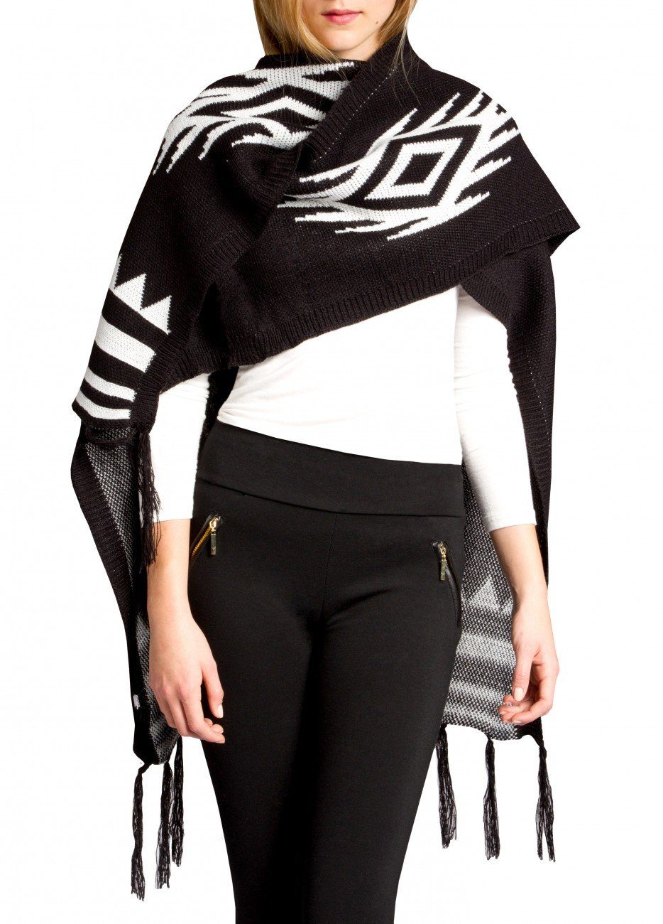 Caspar Poncho Caspar PON024 Damen Fransen Poncho