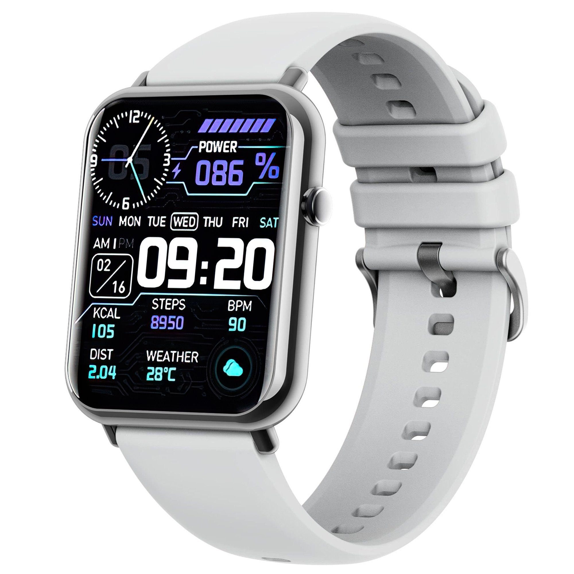 REDOM Damen Herren Fitness Uhr Uhren Tracker Smart Watch Sportuhr Armbanduhr Smartwatch (1,69 Zoll) IP67 Wasserdicht Fitnessuhr Armband Uhr, 1-tlg., Touchscreen, Pulsmesser Schrittzähler Schlafmonitor Aktivitätstracker