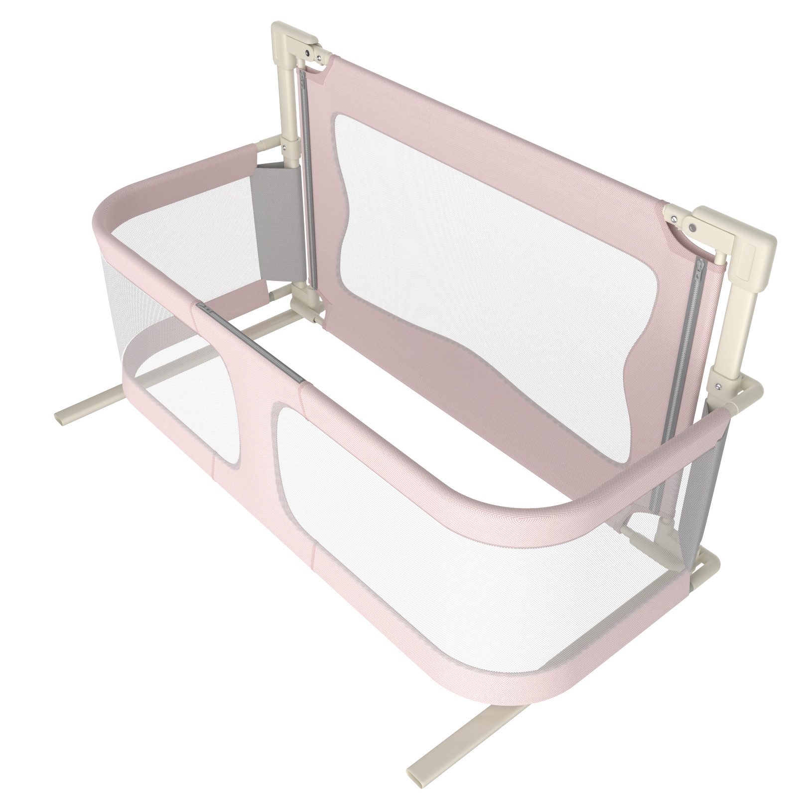 JEOBEST Bettschutzgitter Beistellbett Baby1.2M,Rausfallschutz Bett Klappbar,Elternbett Babybett, Höhenverstellbar Baby Rausfallschutz Elternbett Portable Bed Rails