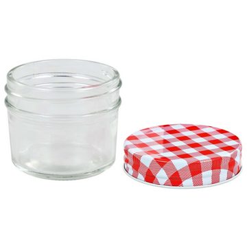 vidaXL Einmachglas Marmeladengläser mit Weißen/Roten Deckeln 24 Stk.