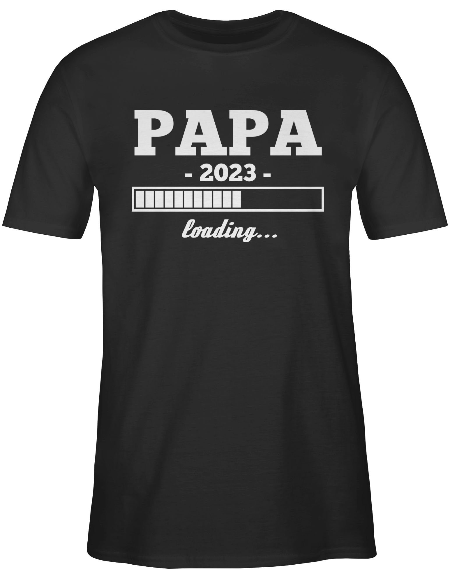 T-Shirt Schwarz 1 loading weiß für Geschenk Papa Papa Shirtracer Vatertag 2023