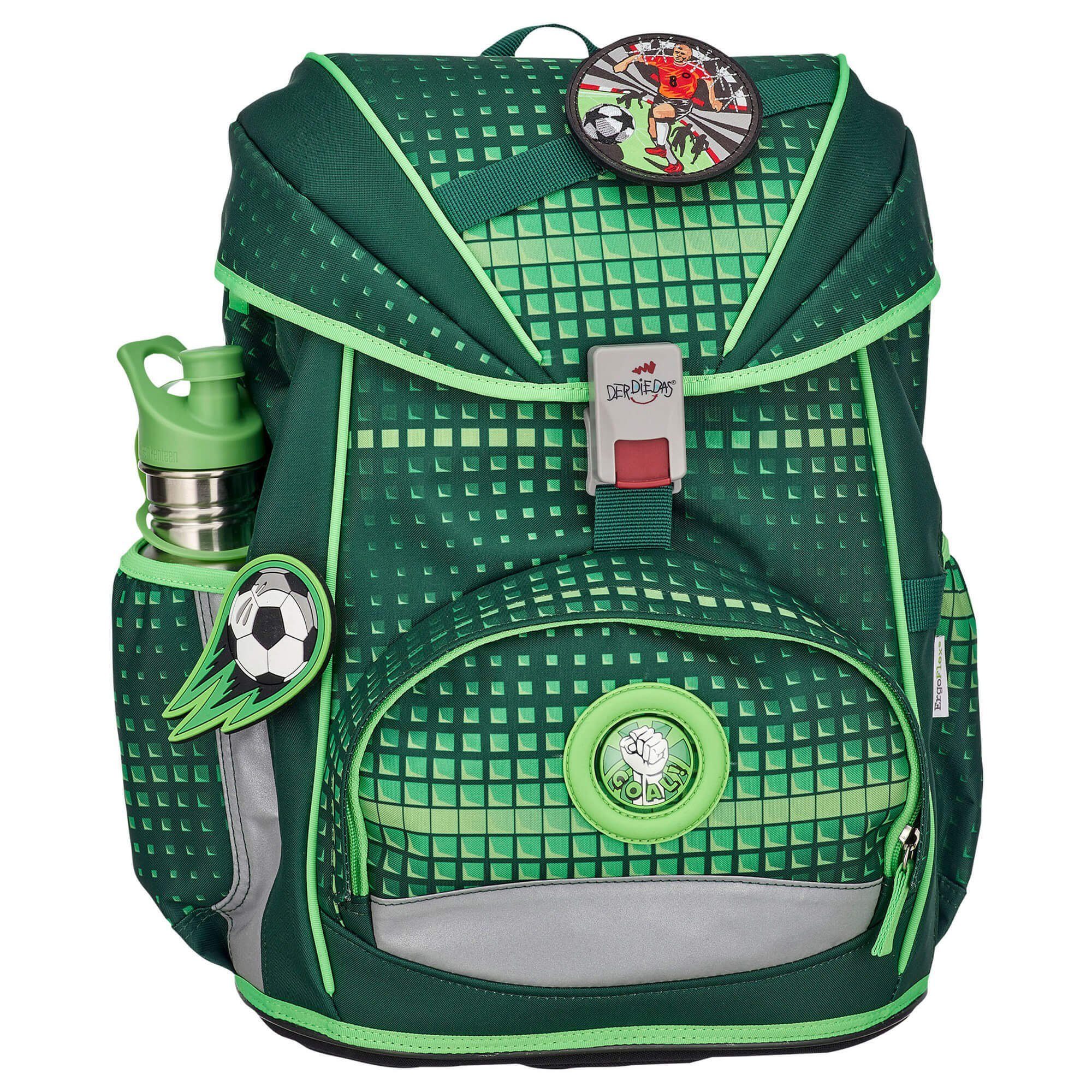 Green Ergoflex- DerDieDas® Schulranzen Set 5tlg. Soccer Schulranzen