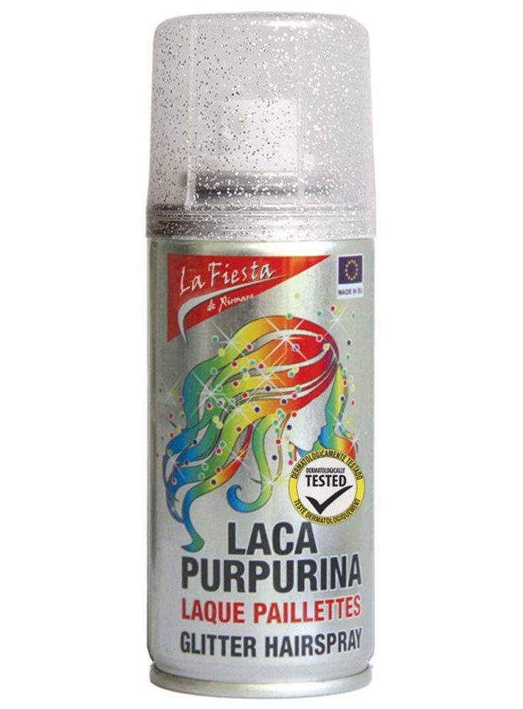 Maskworld Theaterschminke Glitterhaarspray Haarfarbe silber Karneval Faschin