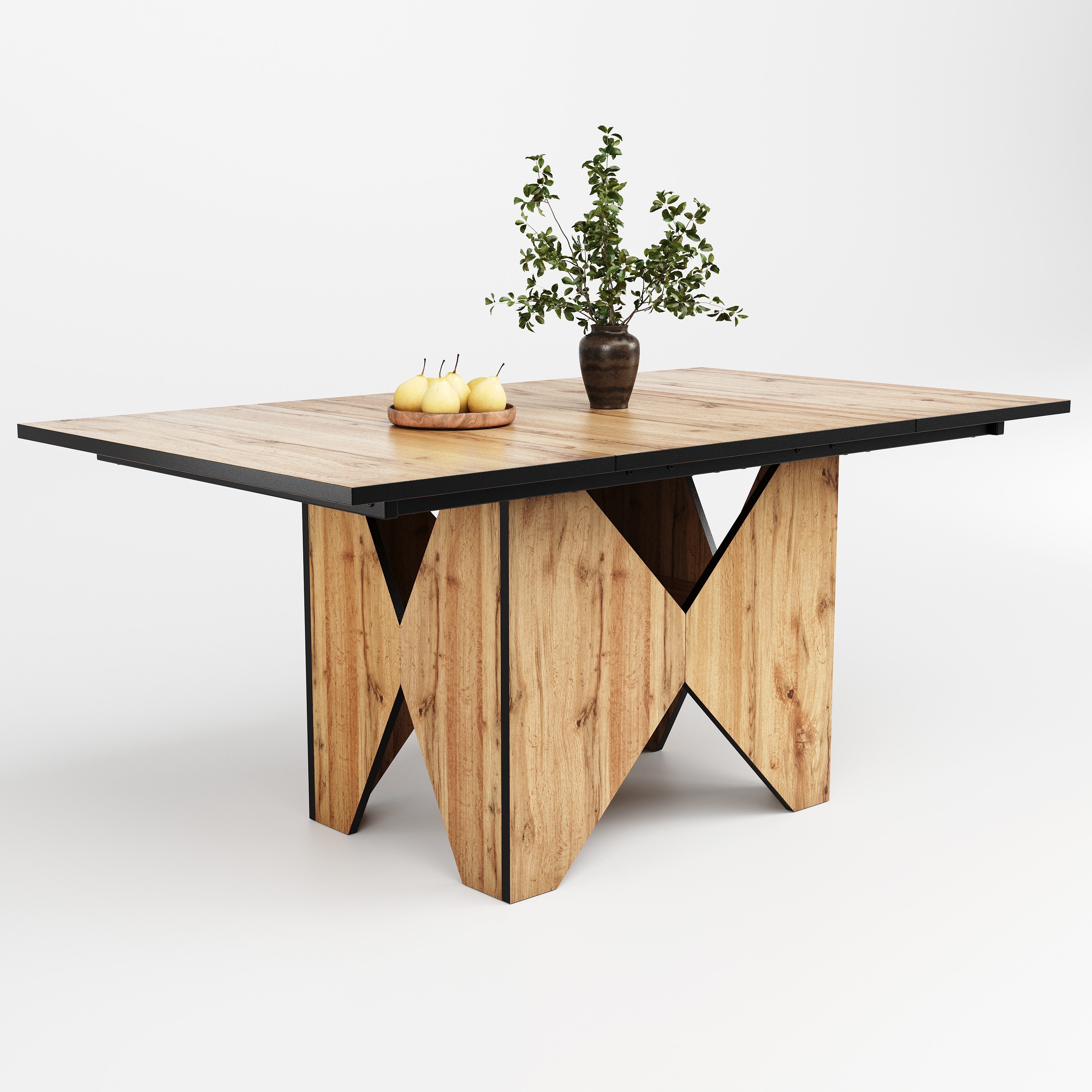 MODFU Esstisch aus Holz mit Stahlrahmen günstig online kaufen