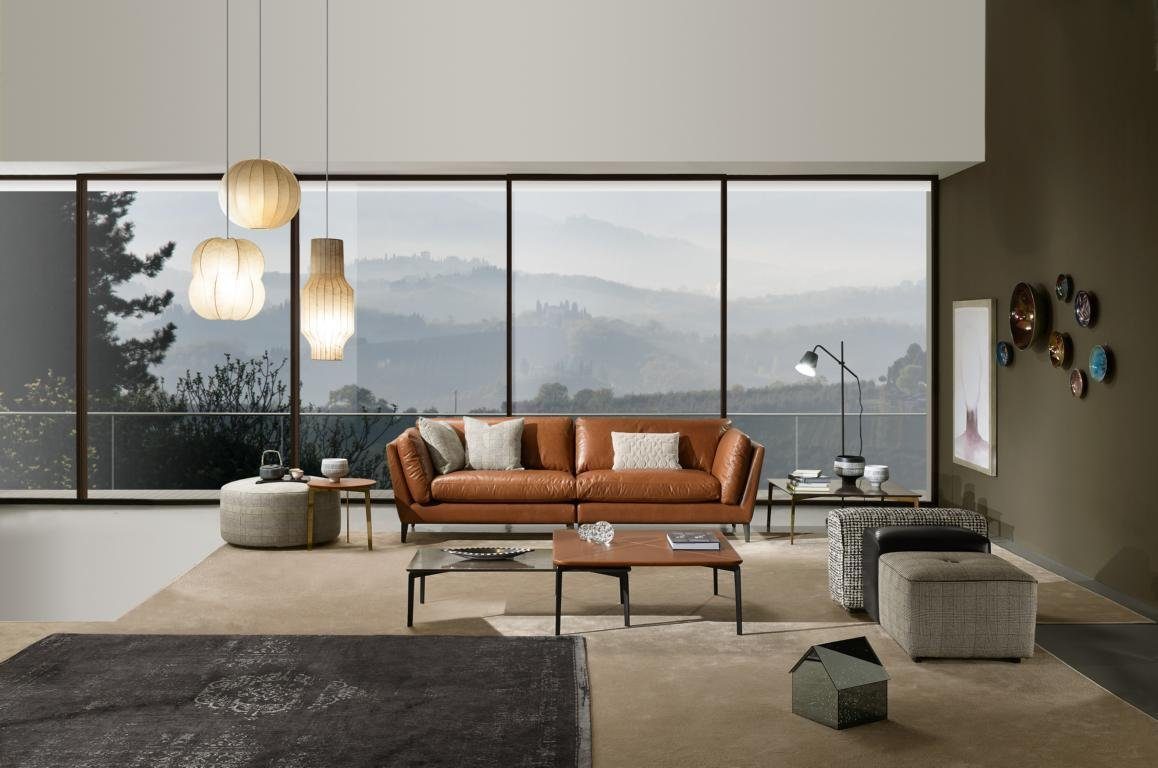 JVmoebel Sofa Design Sofa 3 Wohnzimmer Braun Möbel Luxus Leder Sitzer Möbel