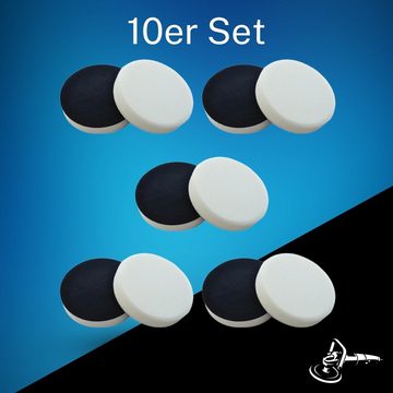 Duke-Handel Polierschwamm Polier-Zubehör Polierpads weiss, 180mm, SOFT, (Set, 10 St., Polierpad mit ⌀ 18cm für Autopolitur), Klett-Aufnahme, Auswaschbar, Reißfest, Microporen