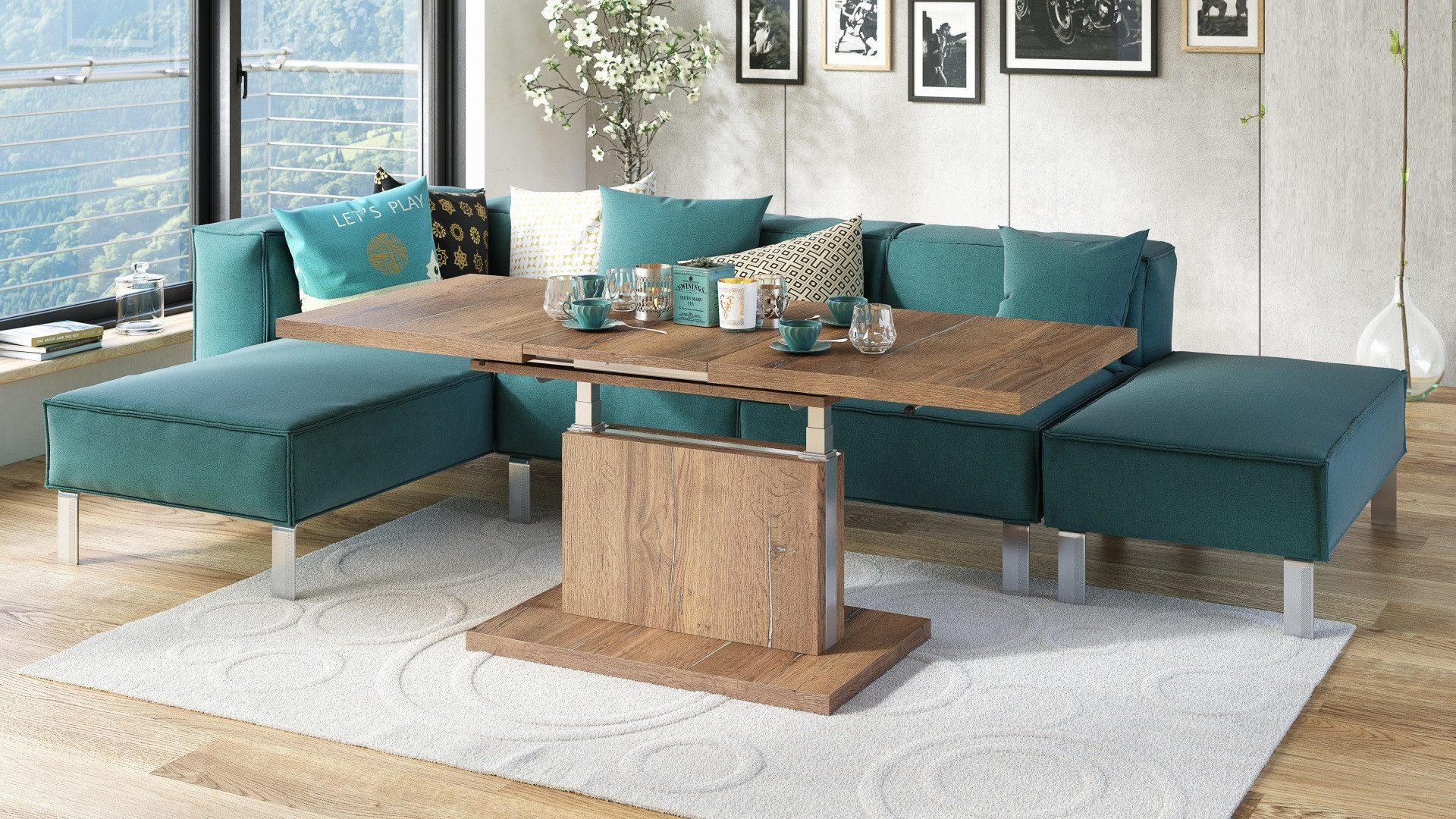 Mazzoni Couchtisch Aston Eiche Halifax stufenlos günstig online kaufen