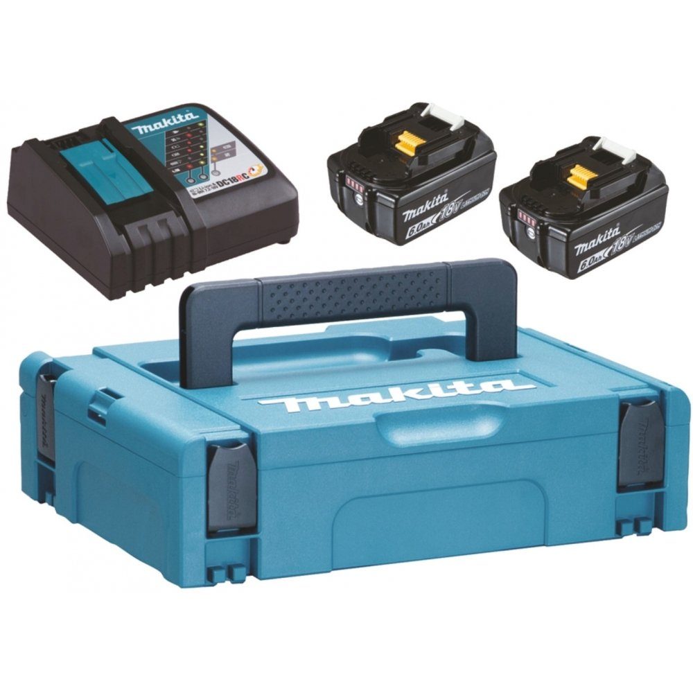 Makita Energy Kit Starter-Set DC18RC - Ladegerät Akku BL1860B - 2x Akku schwarz & &