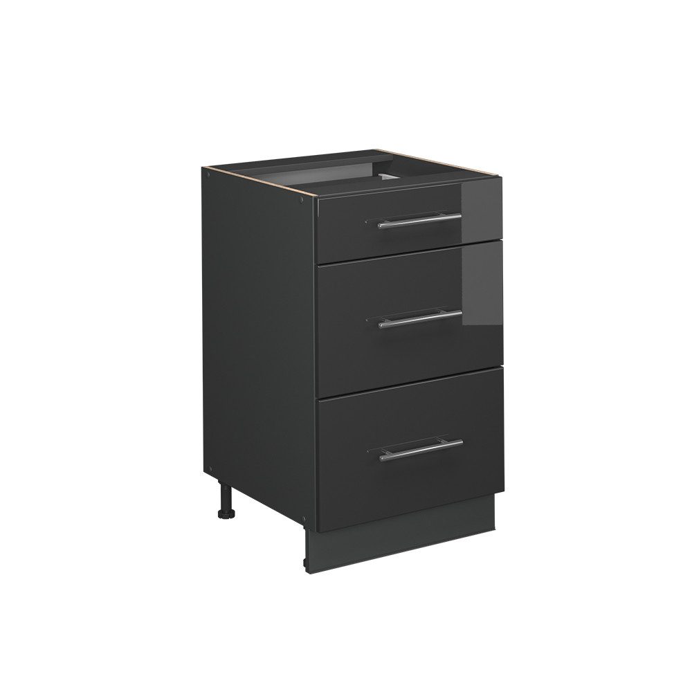 Vicco Unterschrank Fame-Line, Anthrazit Hochglanz/Anthrazit, 50 cm ohne Arbeitsplatte (1-St)