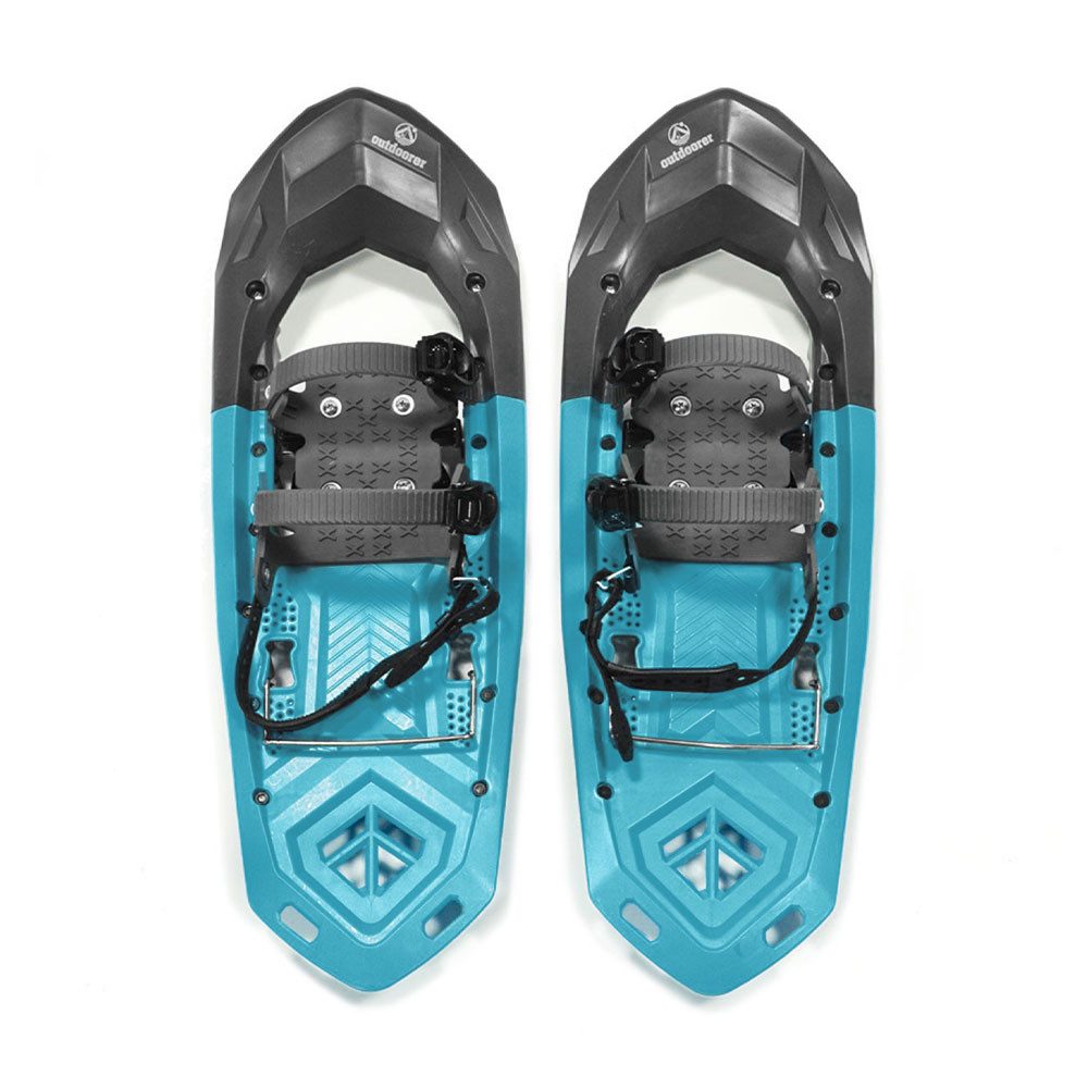 outdoorer Schneeschuhe SnowClimber M mit klappbarer Steighilfe & Stahlzacken, Kunststoff-Rahmen & robuste Stahlzinken (vorne & seitlich)
