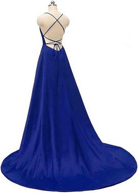 KIKI Abendkleid Langes Ballkleid für Damen-A-Linie-rückenfreies Abendkleid mit Taschen