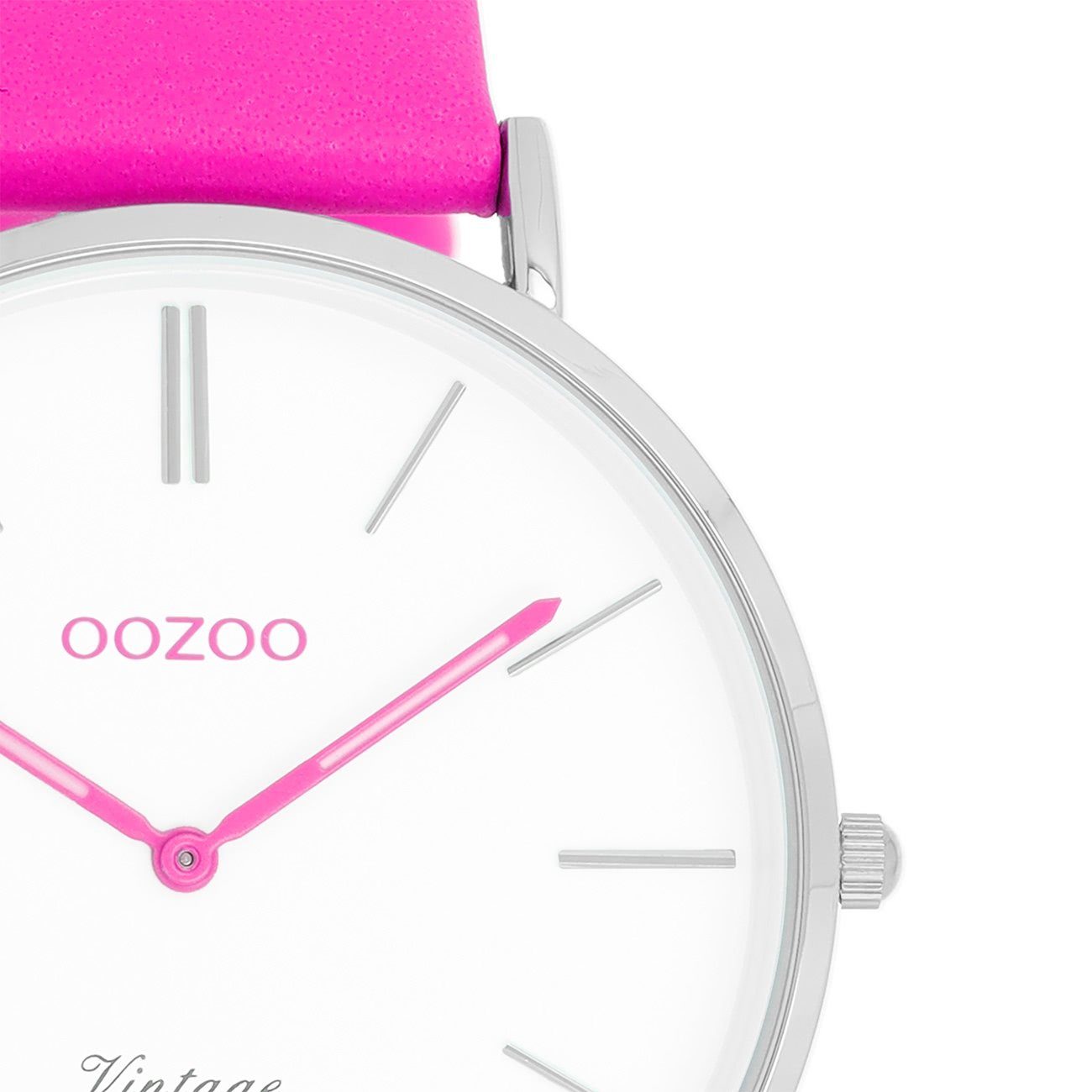 OOZOO Quarzuhr Oozoo Armbanduhr Lederarmband Damenuhr 40mm), Series, (ca. pink, rund, groß Fashion Damen Vintage