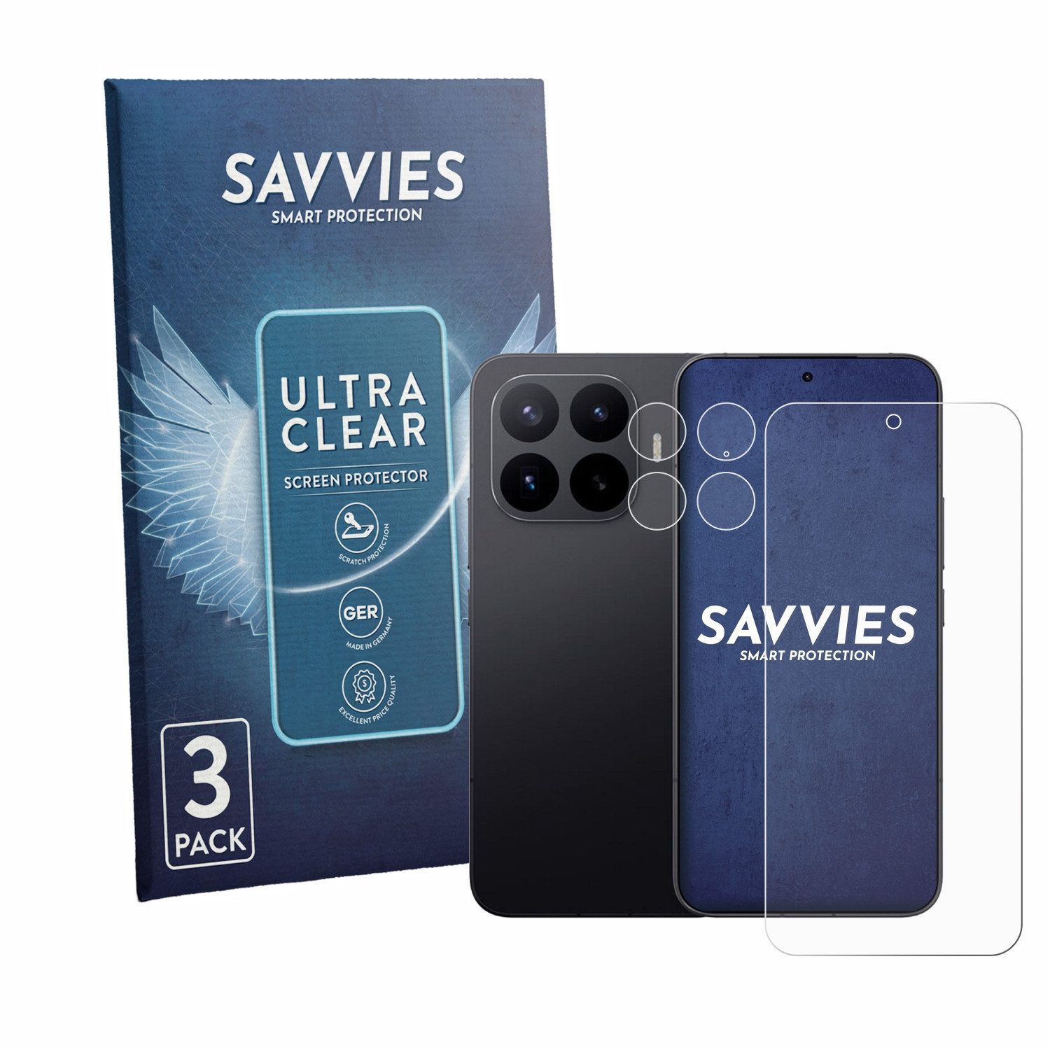 Savvies Displayschutzfolie Schutzfolie für Xiaomi 17T Pro (Display+Kamera), 6 Stück, Displayschutz Schutz Folie Klar Transparent