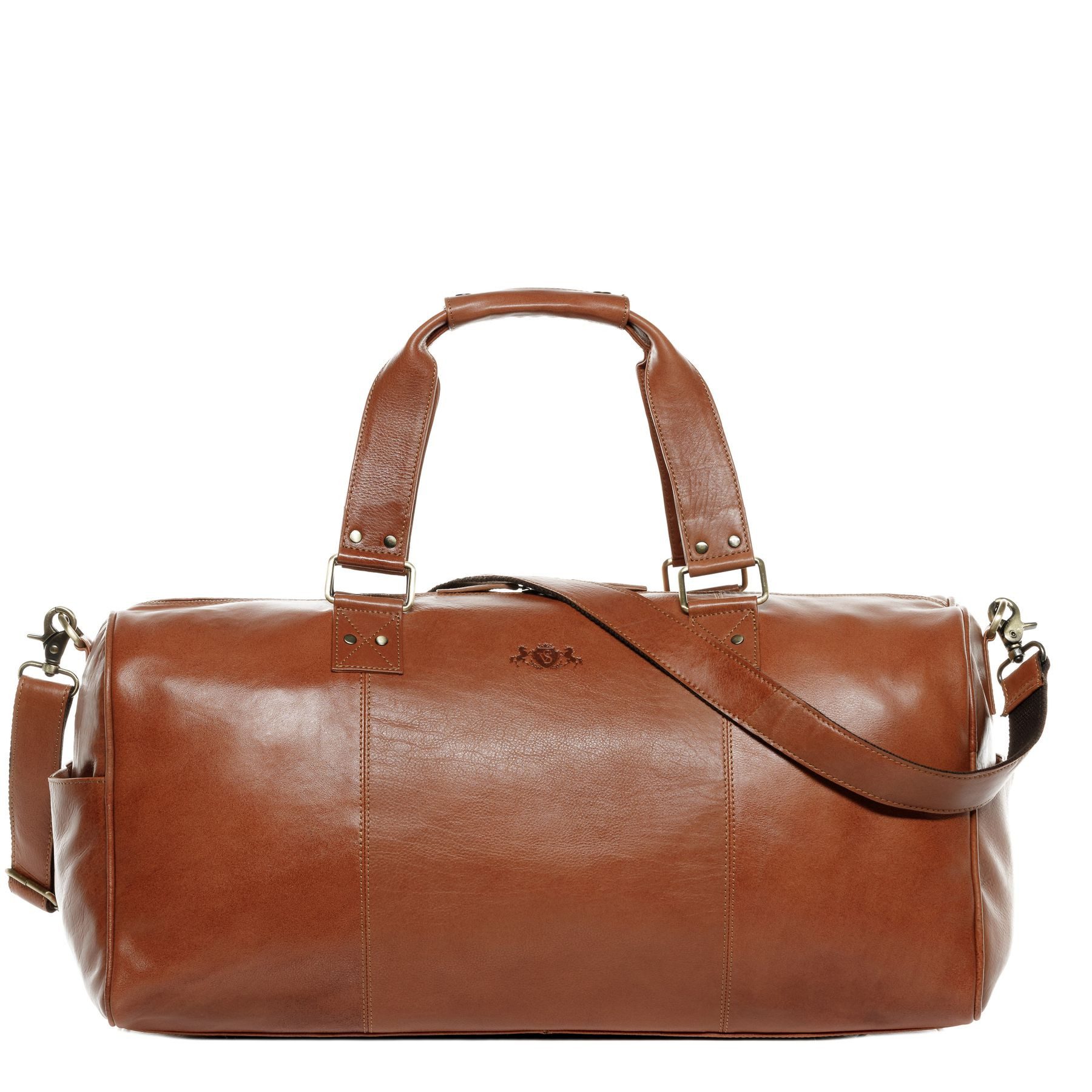 Reisetasche echt Leder Weekender groß 13 Zoll hell-crunchy-tan