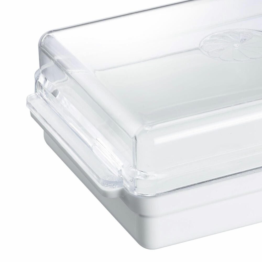 WESTMARK Butterdose 2 Stk., Kunststoff, Traditionell, Weiß/Transparent, Kühlschrank-Butter, PS